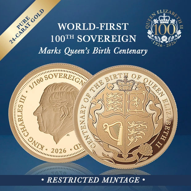 World First Queen Elizabeth II Birth Centenary Gold 100th Sovereign