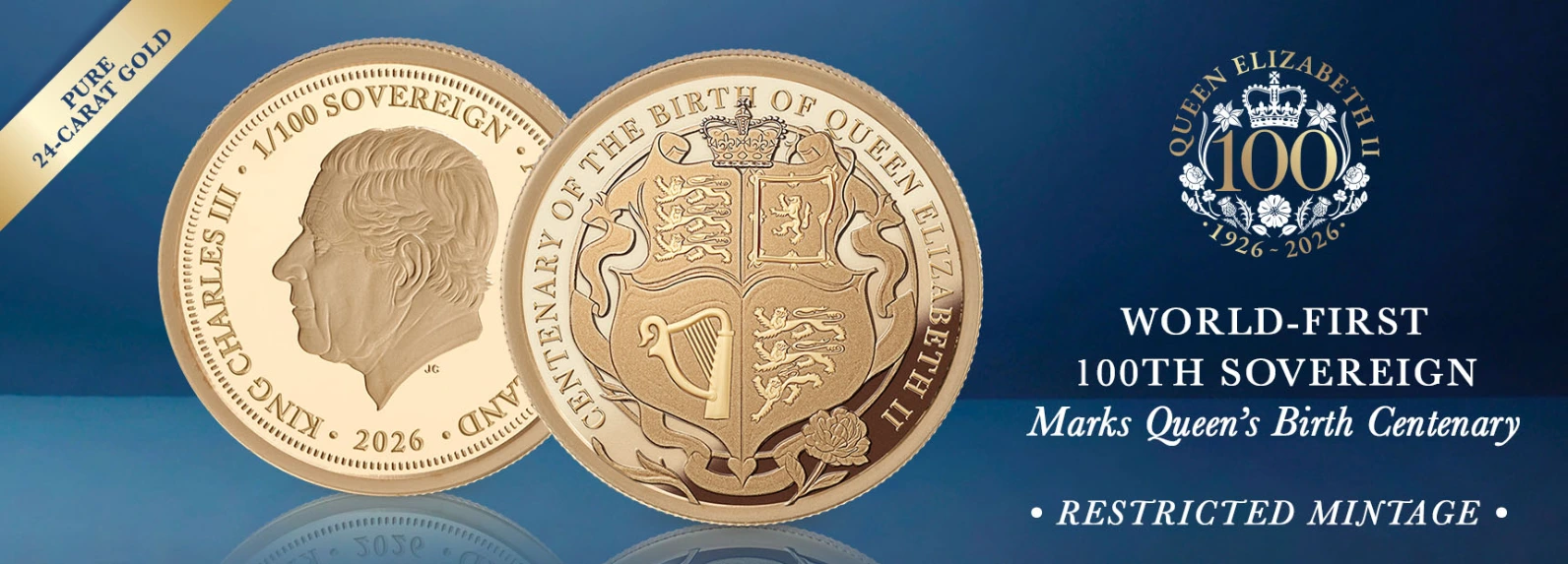 World First Queen Elizabeth II Birth Centenary Gold 100th Sovereign
