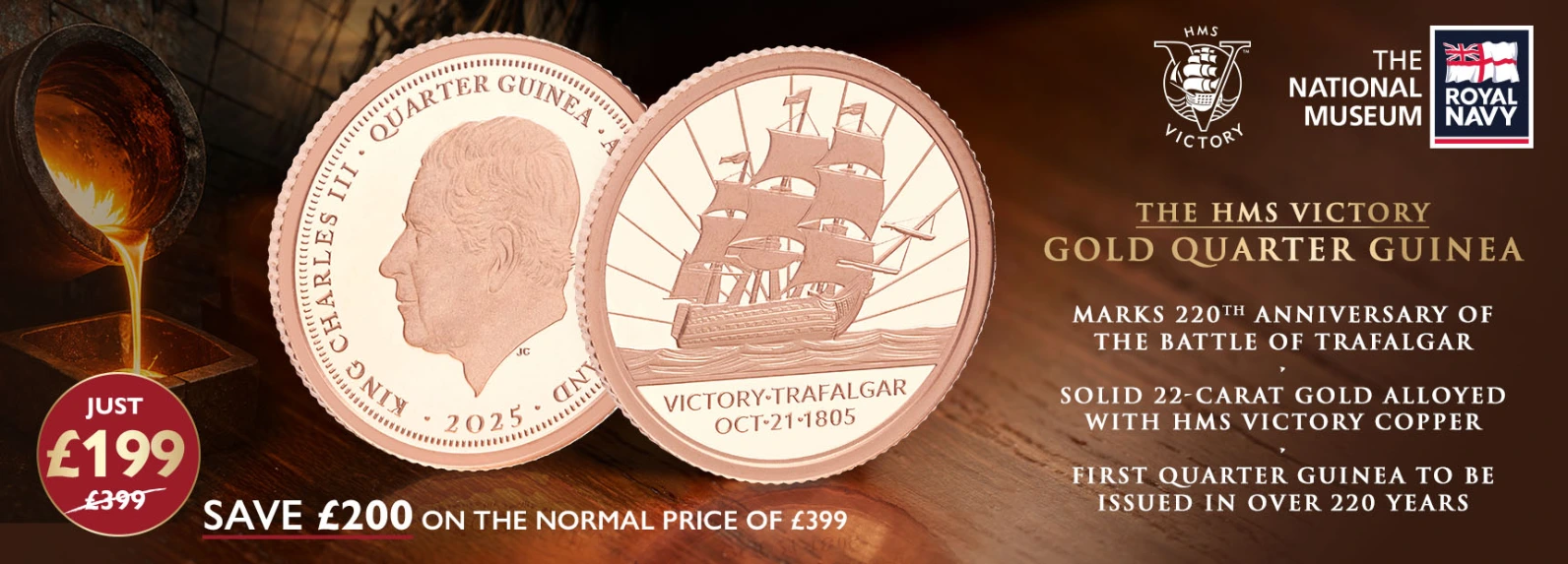 HMS Victory Gold Quarter Guinea Officially Approved by National Museum of the Royal Navy