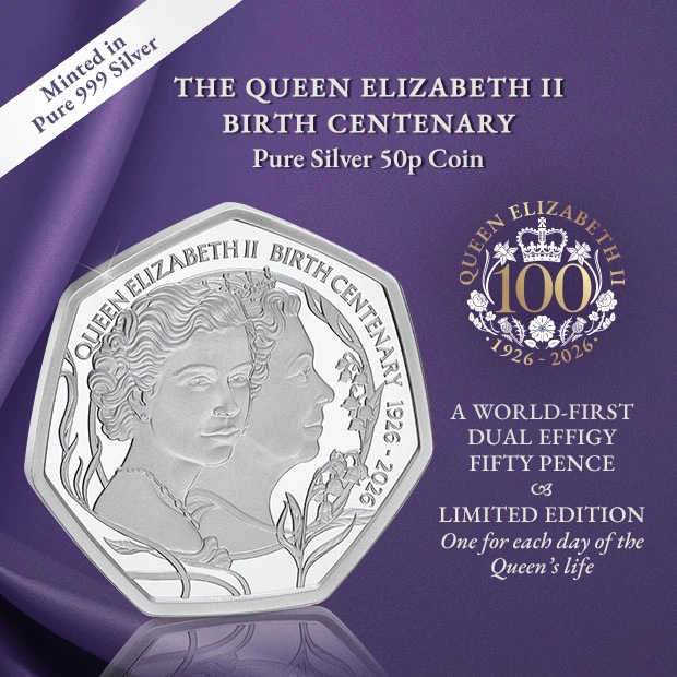 Queen Elizabeth II Birth Centenary Pure Silver 50p Coin