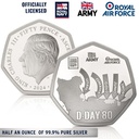 The D-Day 80th Anniversary Proof Silver Fifty Pence Coin - officially licensed with the Ministry of Defence