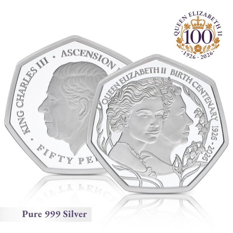 [626-CO430.01S] QEII Birth Centenary Silver 50p