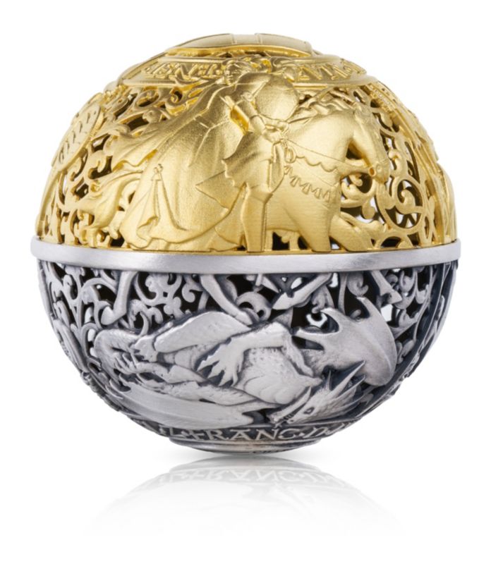 [626-MDM01.01] St. George & the Dragon Pure Silver Filigree Coin