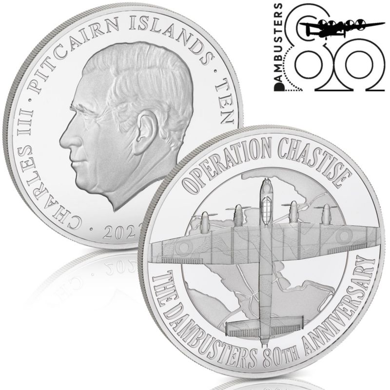 [626-TML01.01S] The Dambusters 80th Anniversary Proof £10 Coin in 'supersize' 65mm