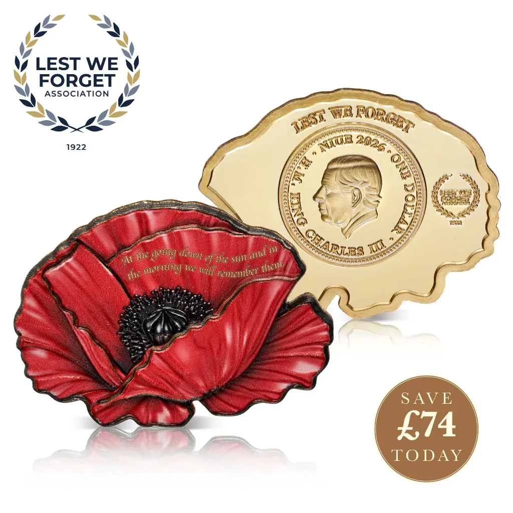 [626-AOC02.01S] Remembrance Pure Silver Sculpted Poppy Coin